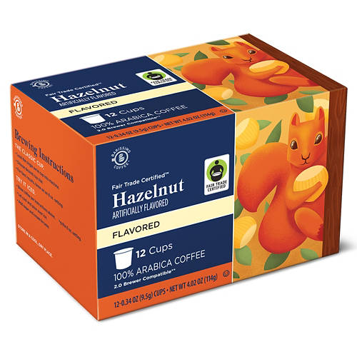 Barissimo Fair Trade Hazelnut Flavored Coffee Pods, 12 count